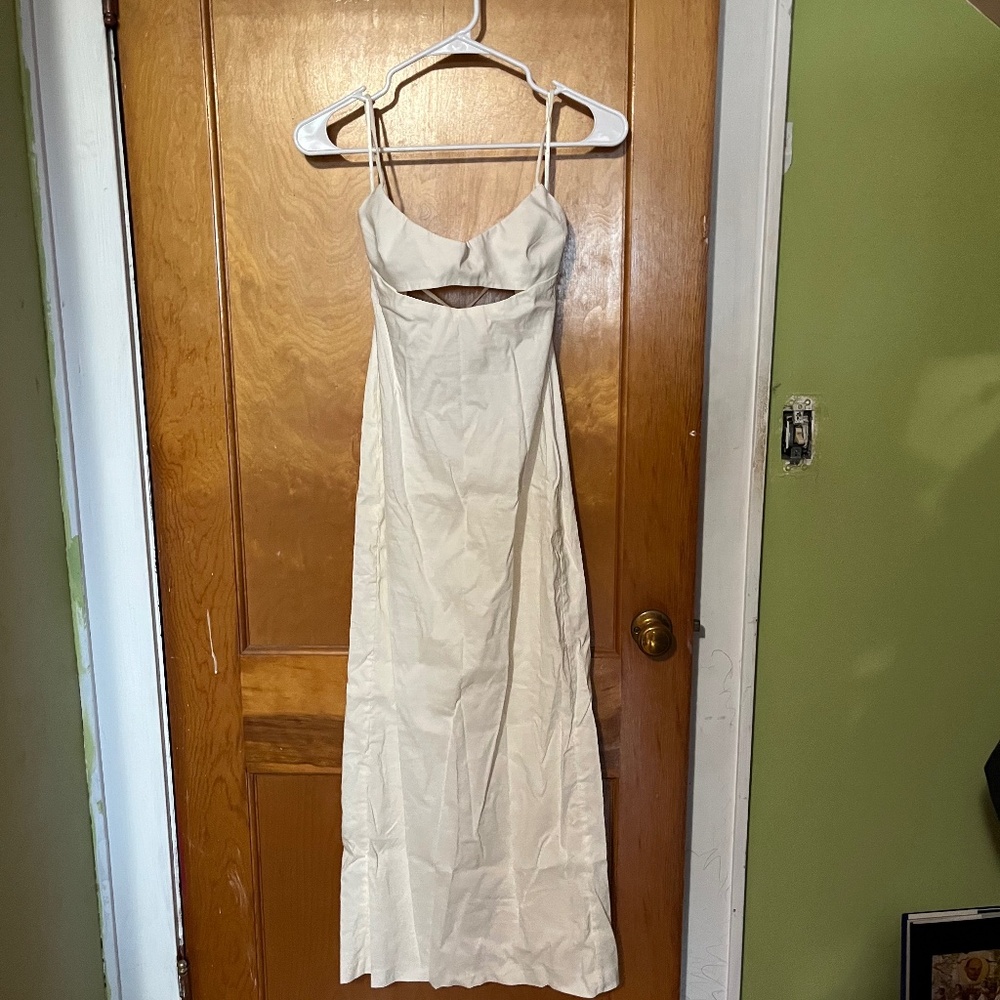 Zara midi dress with front cut out and criss cross back